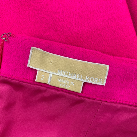 MICHAEL KORS Size 2 Pink Wool Blend Strapless Dress