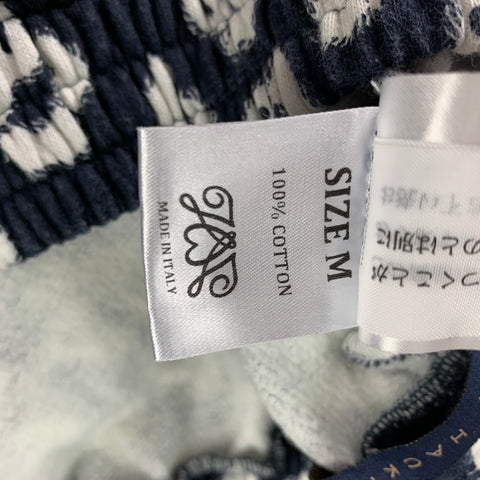HOUSE OF HACKNEY Size M Navy & White Print Cotton Sweat Shorts