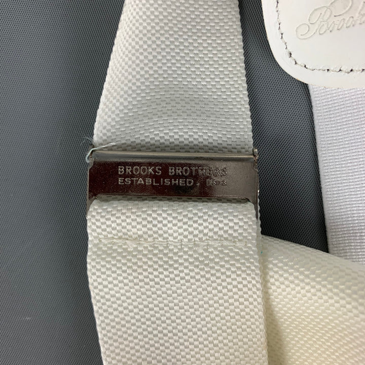 BROOKS BROTHERS Size One Size White Solid Ribbon Suspenders