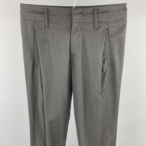 EMPORIO ARMANI Size 30 Black Wool Blend Casual Pants