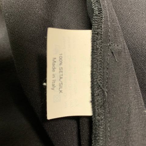 YVES SAINT LAURENT Falda con dobladillo de burbujas de seda negra talla M