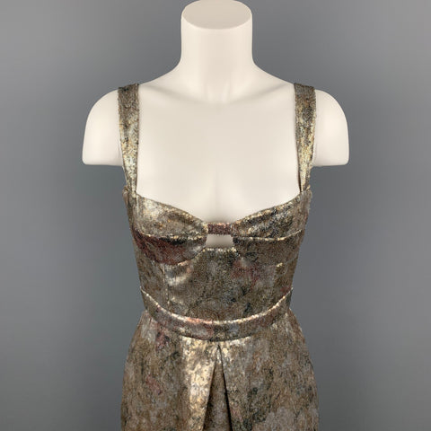 BURBERRY PRORSUM Taille 4 Robe fourreau en polyester à paillettes dorées