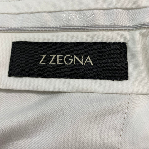 Z ZEGNA Size 36 Khaki Cotton Notch Lapel Suit