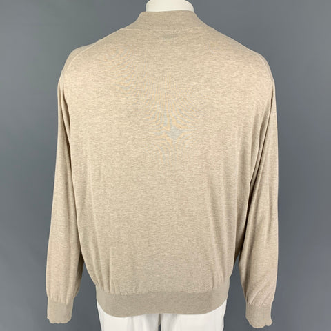 PETER MILLAR Jersey de seda y algodón color avena Talla XXL