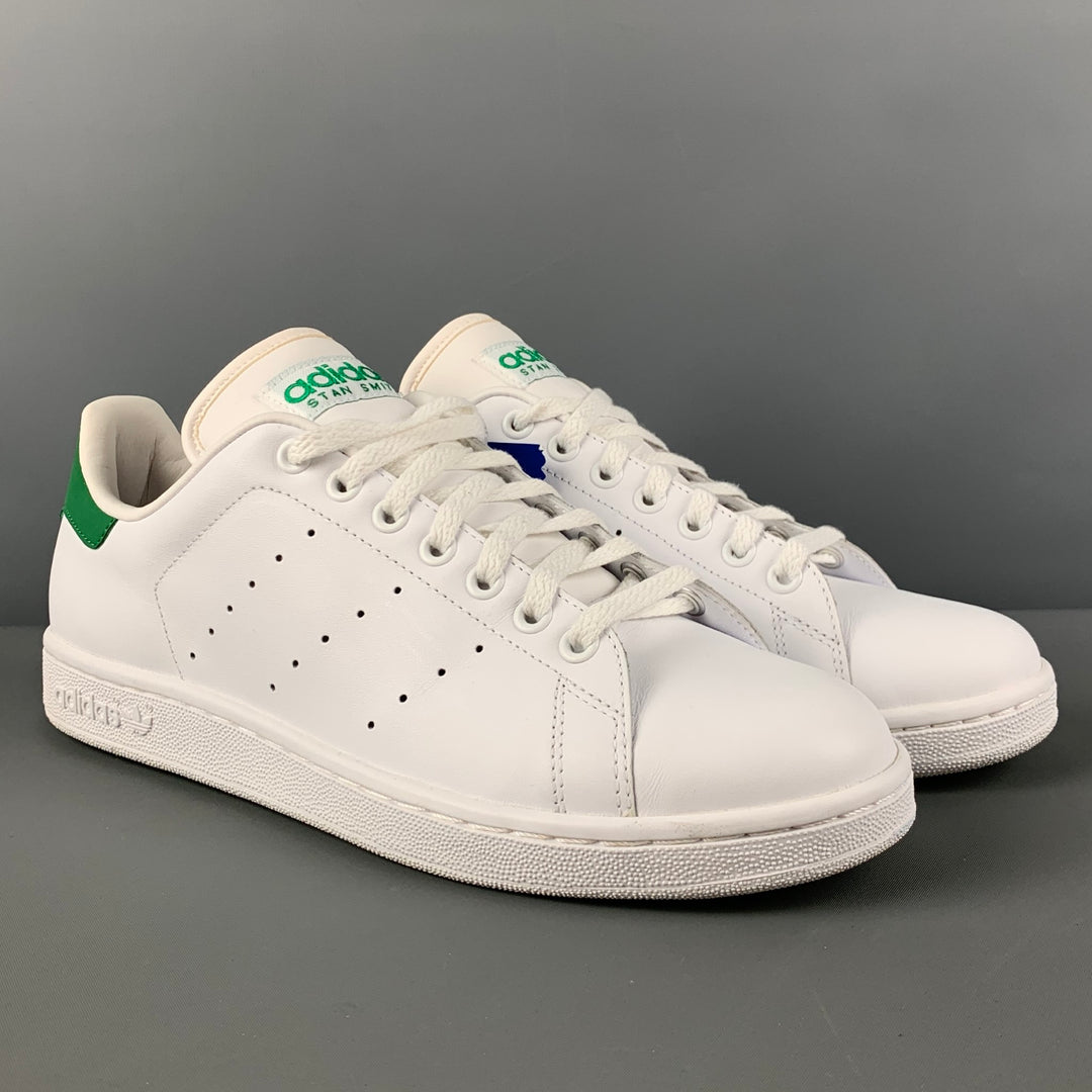 ADIDAS x STAN SMITH Size 10.5 White Leather Lace Up Sneakers
