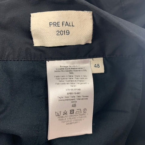 BOTTEGA VENETA Pre-Fall 2019 Size 32 Black Cotton Polyester Zip Pockets Casual Pants