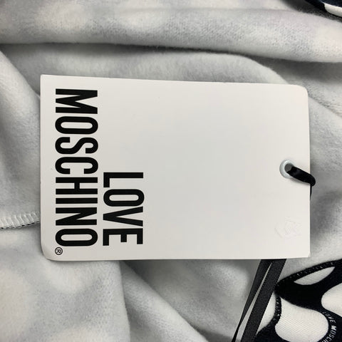 LOVE MOSCHINO Size L Black White Polka Dot Cotton Polyester Jacket