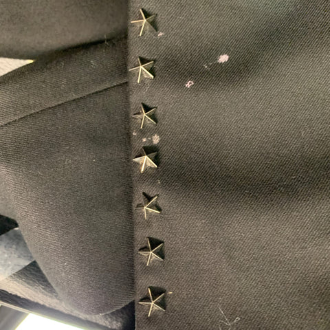 PHILIPP PLEIN Size 42 Black Studded Polyester Wool Sport Coat