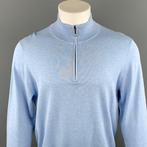 BROOKS BROTHERS Size M Light Blue Cotton Turtleneck Pullover