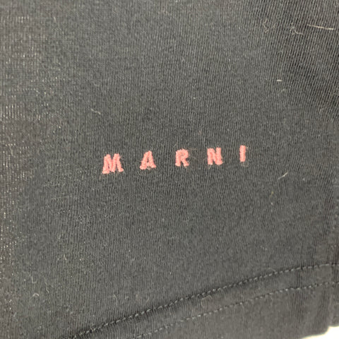 MARNI Taille M T-shirt à manches courtes en coton à bordure contrastée noir orange