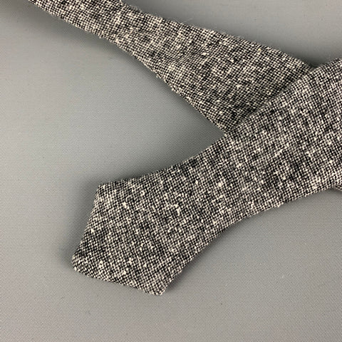 ALEXANDER OLCH Black White Heather Wool Bow Tie