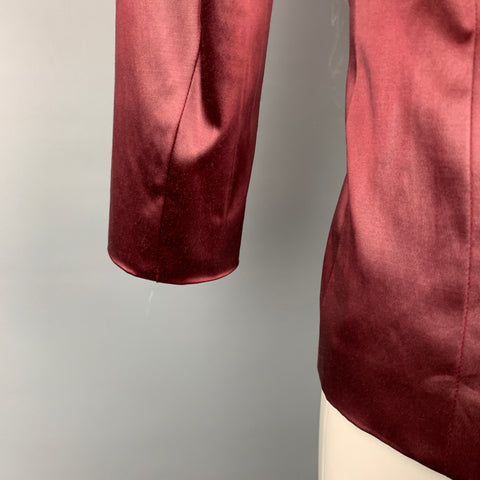 PAUL SMITH Size S Burgundy Cotton Blend Notch Lapel Sport Coat