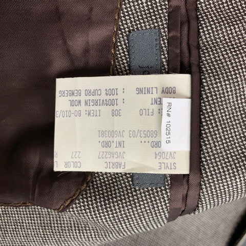JOHN VARVATOS Size 48 Brown & White Houndstooth Virgin Wool Sport Coat