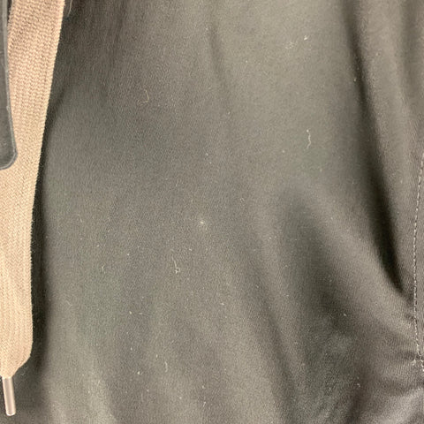THEORY Size M Black Cotton Blend Hooded Coat