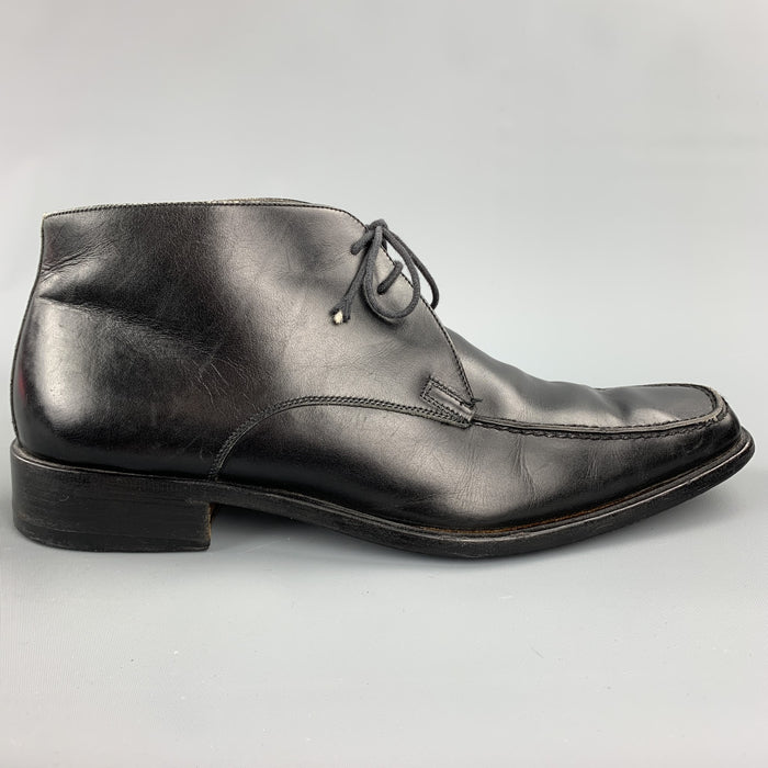 BALLY Size 9 Black Leather Chukka Lace Up Shoes