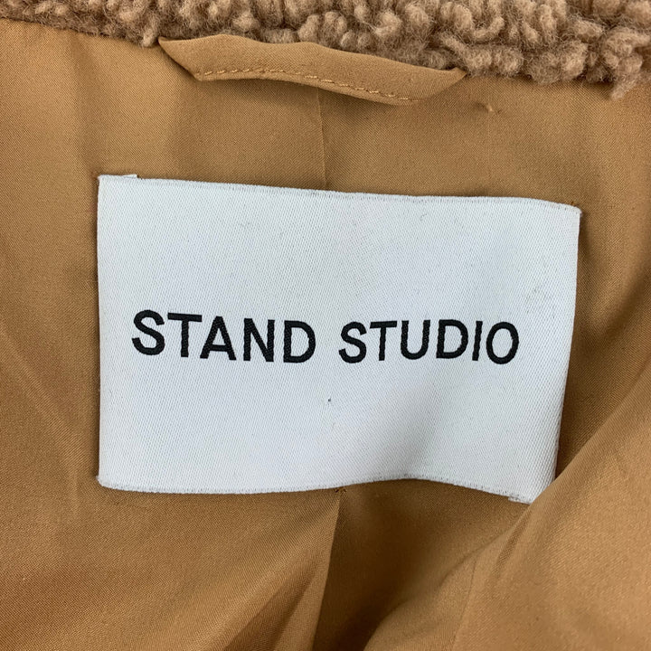 STAND STUDIO Size 40 Tan Textured Polyester Frank Coat