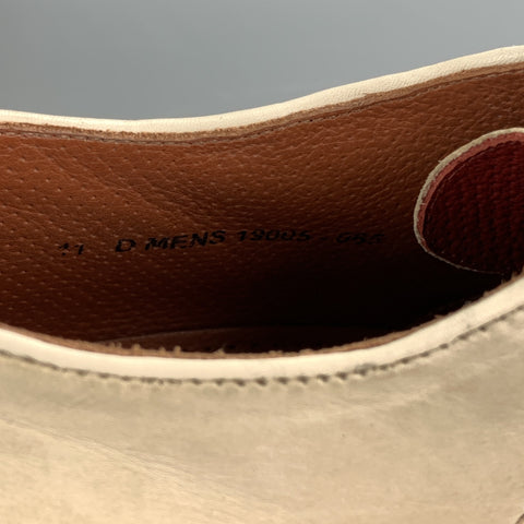 FLORSHEIM Size 11 Ivory Two Toned Leather Lace Up Shoes