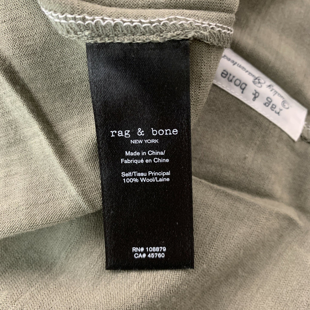 RAG & BONE Size L Sage Solid Wool Crew-Neck T-shirt