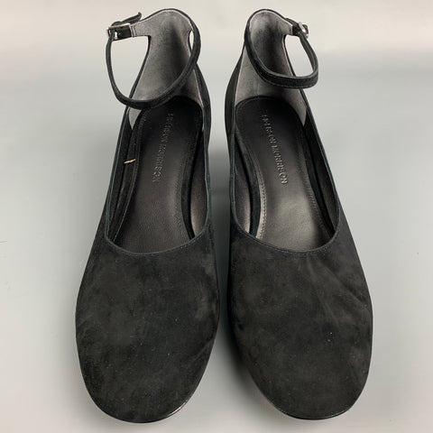 SIGERSON MORRISON Size 8 Black Suede Ankle Strap Pumps
