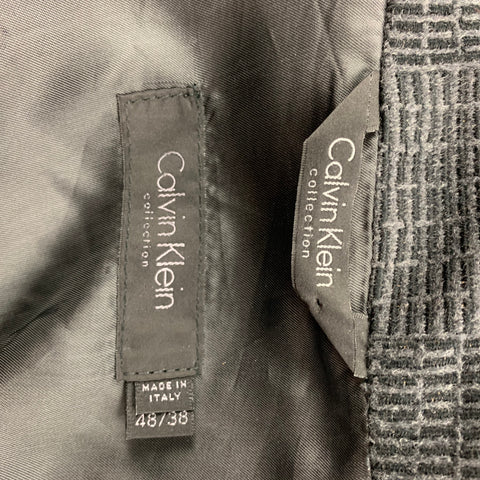CALVIN KLEIN COLLECTION Size 38 Charcoal Black Textured Wool / Cashmere Jacket