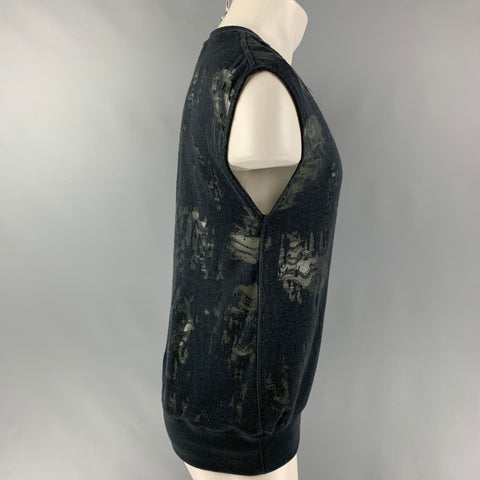 IRO Nuala Size M Slate Distressed Cotton Blend Sleeveless Pullover