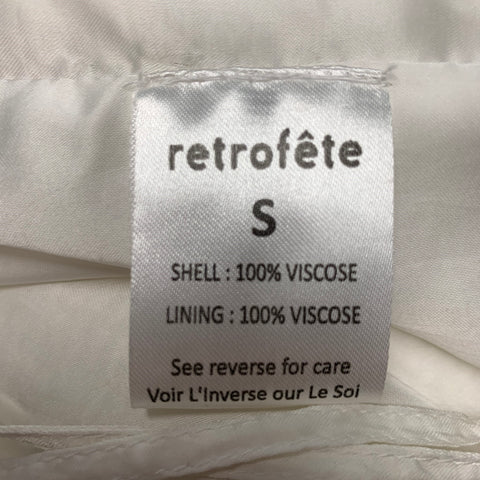 RETROFETE Robe portefeuille à paillettes en viscose crème taille S