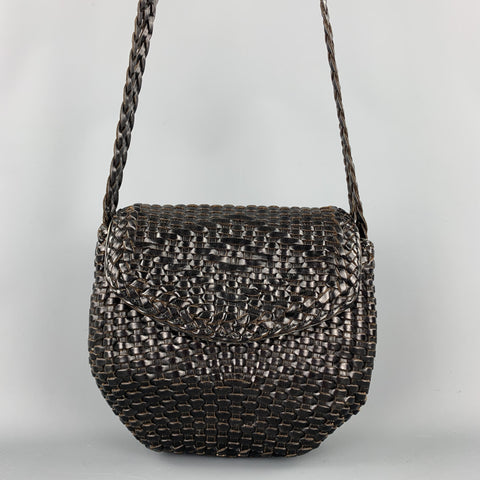 DE VECCHI by HAMILTON TON HODGE Sac à main à bandoulière en cuir tressé marron