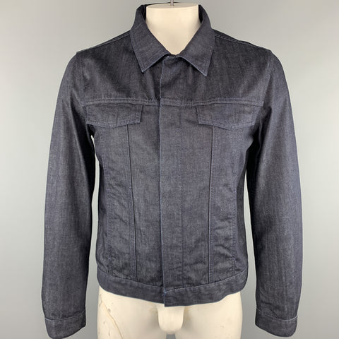 ADRIANO GOLDSCHMIED Taille L Indigo Denim Cotton Snaps Trucker Jacket