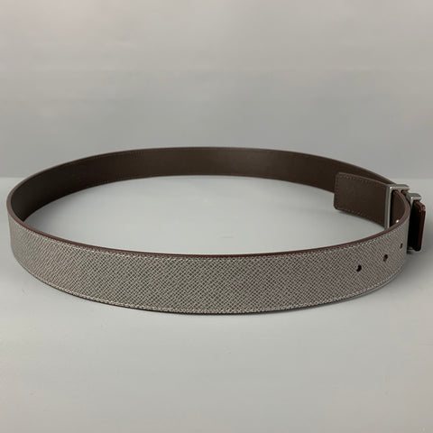 LOUIS VUITTON Size 40 Grey Taiga Leather Belt