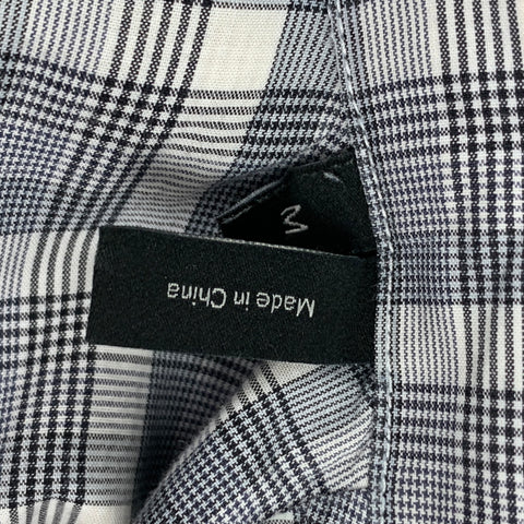 THEORY Size M Grey White Cotton Plaid Cape