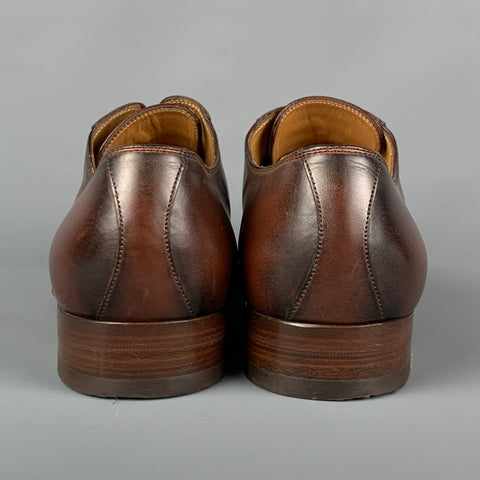 GUCCI Size 8.5 Brown Ombre Leather Lace Up Shoes