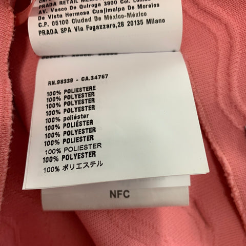 PRADA Short ceinturé texturé en polyester rose taille 0