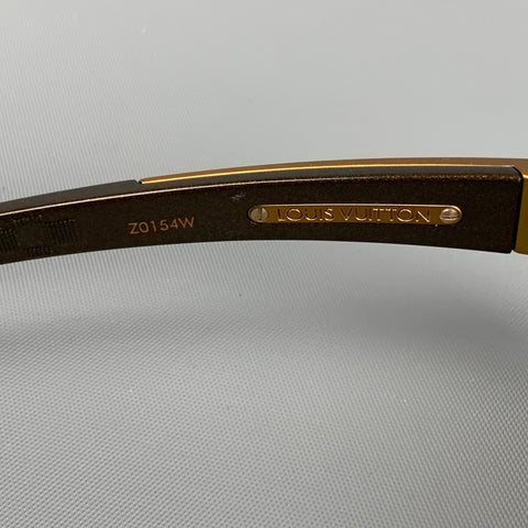 LOUIS VUITTON Brown Gold Acetate Sunglasses & Eyewear
