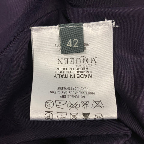 ALEXANDER MCQUEEN Size 6 Purple Viscose Long Sleeve Dress