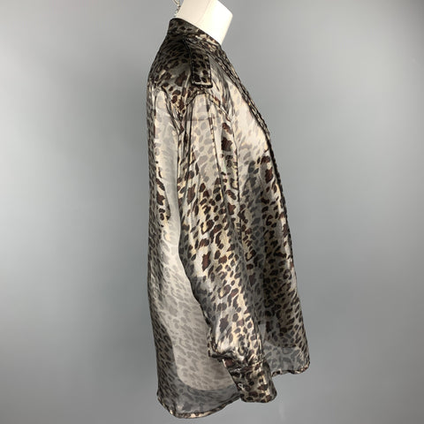 VIVIENNE WESTWOOD Size S Silver & Brown Polyester Shirt