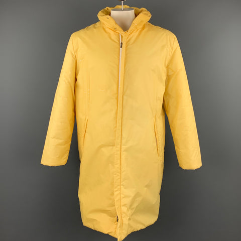 HUGO by HUGO BOSS Size XL Yellow Crinkled Polyurethane Zip Up Coat
