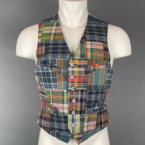 POLO by RALPH LAUREN Chaleco abotonado de algodón con patchwork multicolor talla S