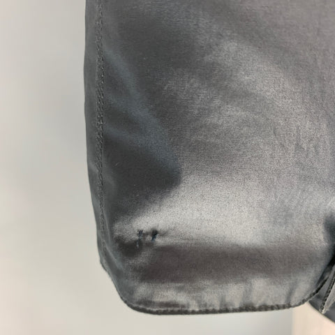 LOUIS VUITTON Taille 42 Manteau en coton enduit uni noir marine