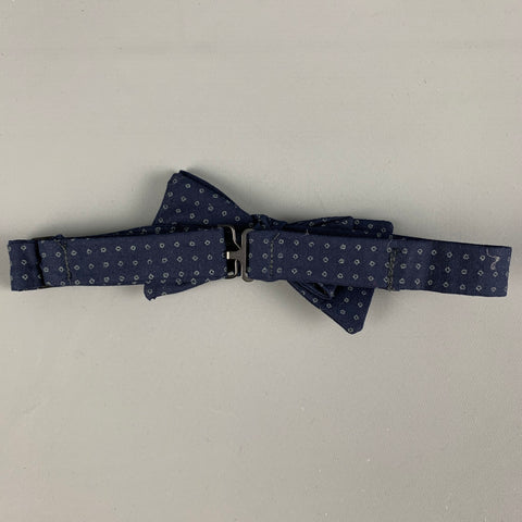 BLADE+BLUE Navy Grey Dots Cotton Bow Tie