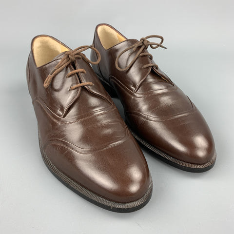 CHARLES JOURDAN Size 7.5 Chocolate Leather Lace Up Shoes
