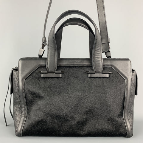POUR LA VICTOIRE Taille S Bandoulière en cuir noir Poils Fourrure de veau Sac à main
