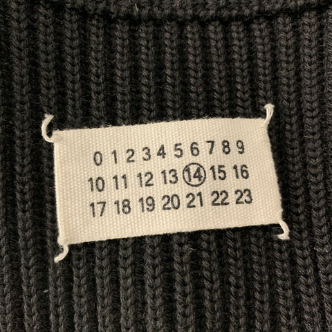 MARTIN MARGIELA Size M Black Knit Wool Zip Up Vest