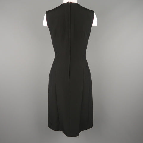 LANVIN Automne 2006 Taille 6 Robe droite sans manches en mélange de laine noire