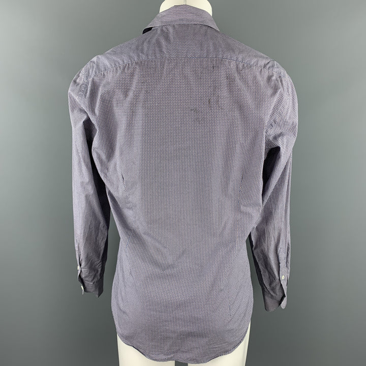 MALO Size M Lavender Print Cotton Button Up Long Sleeve Shirt