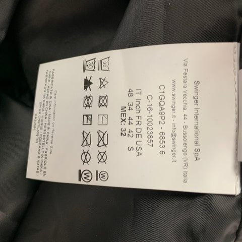 VERSACE JEANS Taille 38 Veste bomber zippée en mélange de viscose matelassée noire