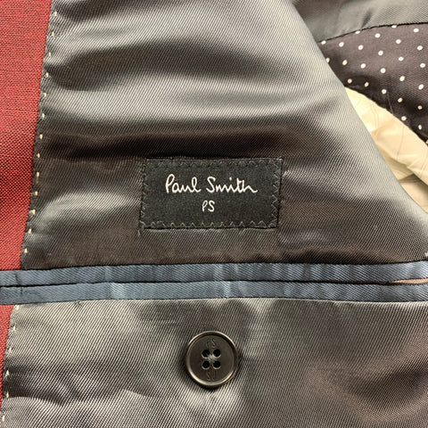 PS by PAUL SMITH Size 44 Burgundy Wool / Mohair Notch Lapel Sport Coat