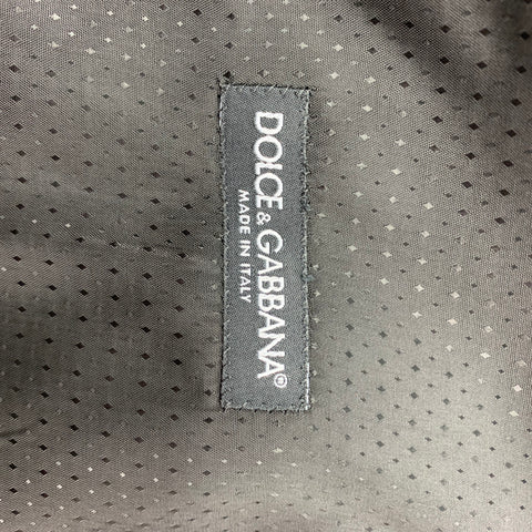 DOLCE & GABBANA Size 44 Black Dots Velvet Classic Vest
