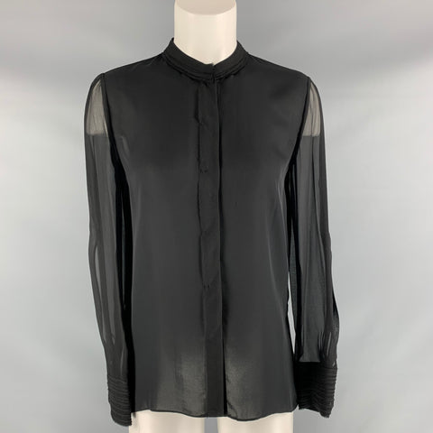 ELIE TAHARI Size XS Black Silk Blouse