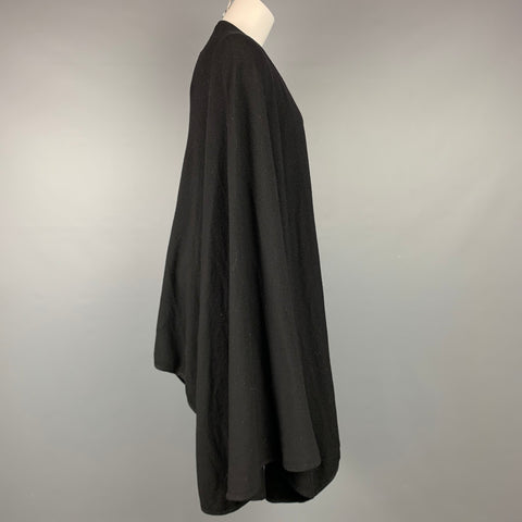 BARNEY'S NEW YORK Poncho tricoté en laine mérinos noir taille unique