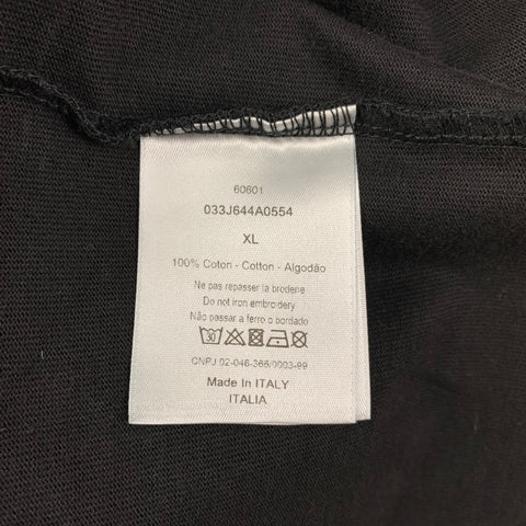 DIOR HOMME x SHAWN STUSSY Size XL Black Embroidery Cotton Crew-Neck T-shirt